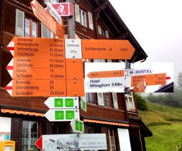Wanderwegweiser Gimmelwald Gimmelwald