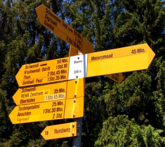 Wanderwegweiser Sigriswil Blueme