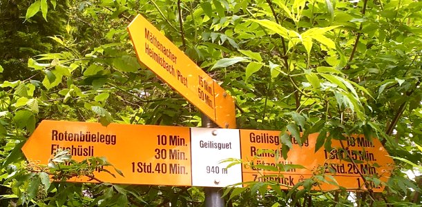 Wanderwegweiser Heimisbach Geilisguet