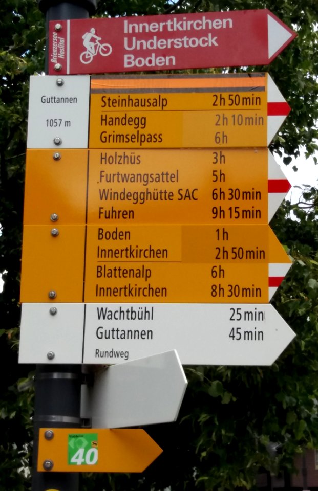 Wanderwegweiser Guttannen Guttannen