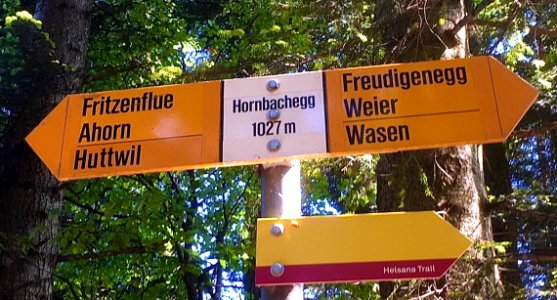 Wanderwegweiser Wyssachen Hornbachegg