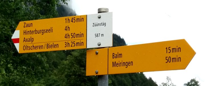 Wanderweg Meiringen Züünstäg