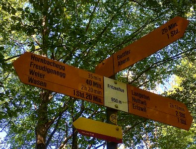 Wanderwegweiser Wyssachen Fritzenfluh
