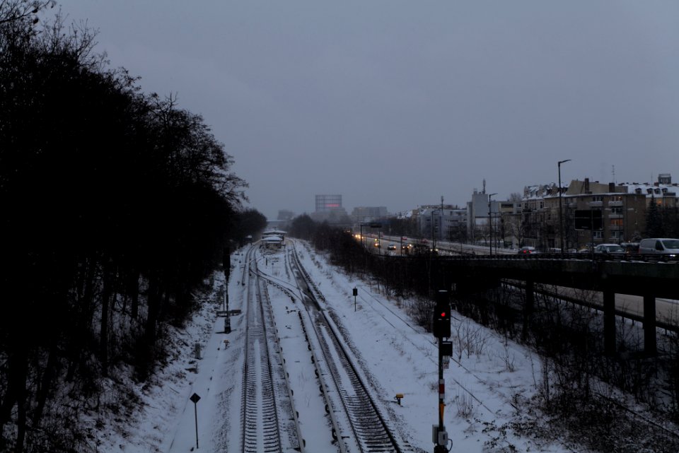 Wannseebahn from Friedenauer Brücke with snow 2021-02-08 02