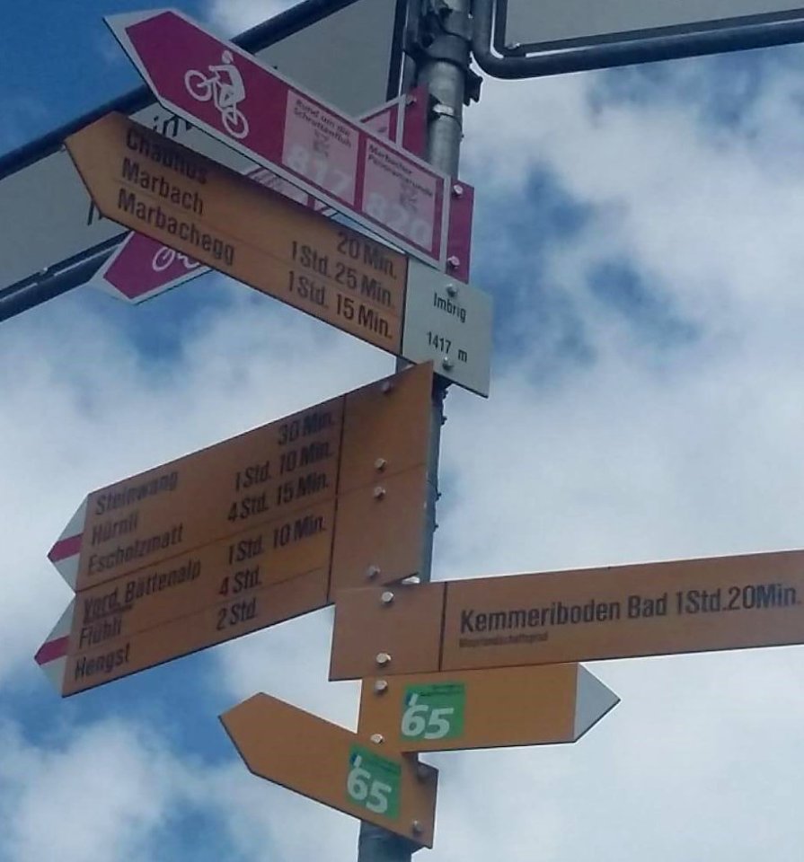 Wanderwegweiser Marbach Imbrig