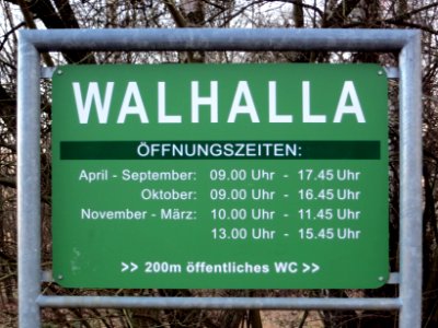 Walhalla Zeiten offen