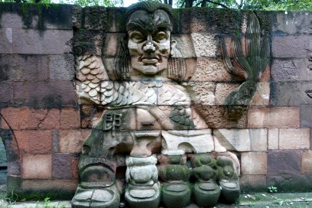 Wall sculpture - Tazishan Park - Chengdu, China - DSC02994