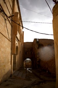 Walking around outside the Church of Saint George in alQosh 10