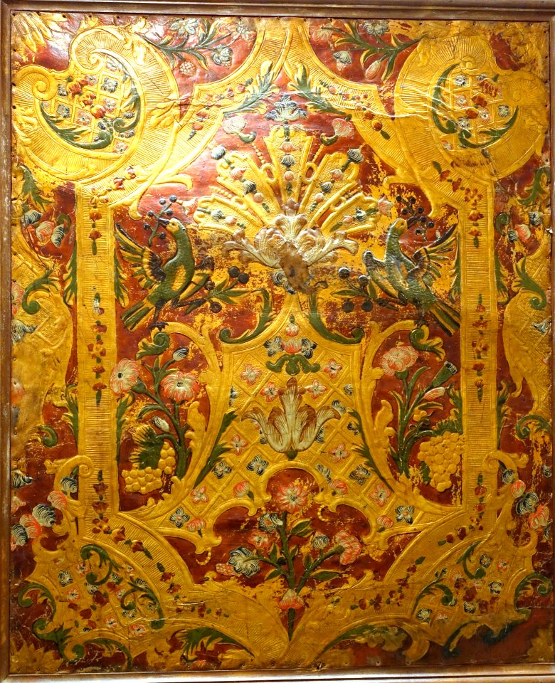 Wall hanging, leather - Museo Nacional de Artes Decorativas - Madrid, Spain - DSC08001