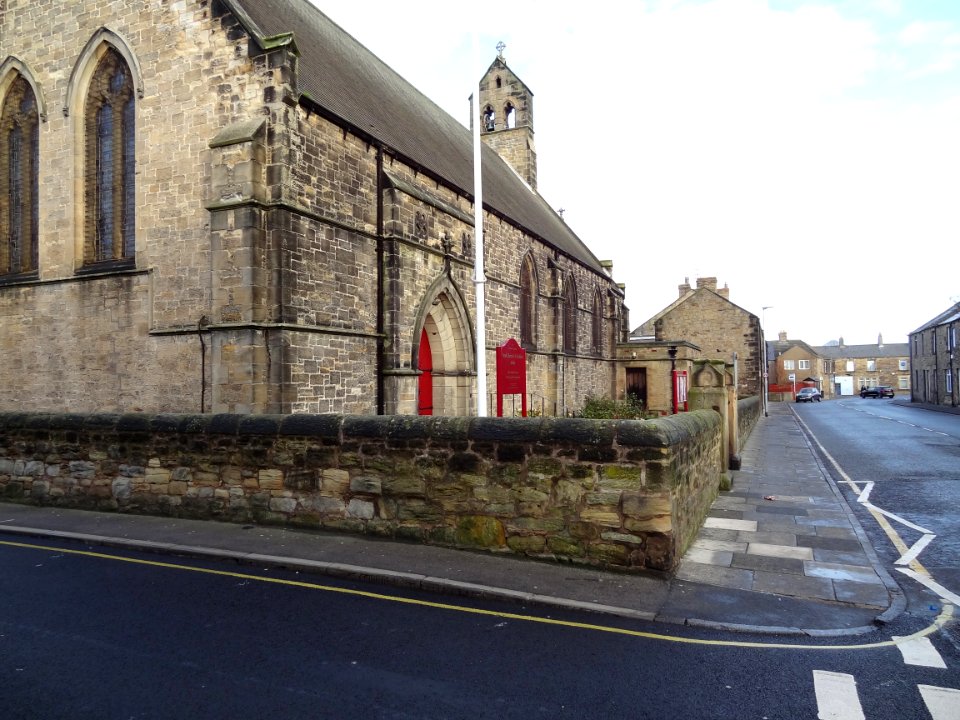 Wall Enclosing Church Of St Cuthbert With Gates Piers And Gates