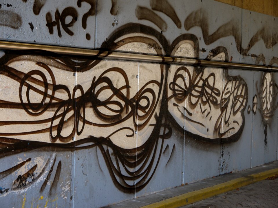 Wall paintings in the tunnel near river IJ and the Music theater in Amsterdam from photographer, Fons Heijnsbroek