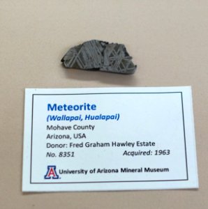 Wallapai Hualapai meteorite, Arizona - University of Arizona Mineral Museum - University of Arizona - Tucson, AZ - DSC08457
