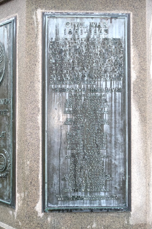 War Memorial, plaque 6 of 8, Civil War, c. 1924 - Westford, Massachusetts - DSC09012
