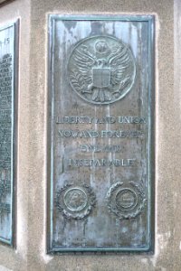 War Memorial, plaque 5 of 8, Liberty and Union, Now and Forever, One and Inseperable, c. 1924 - Westford, Massachusetts - DSC09011