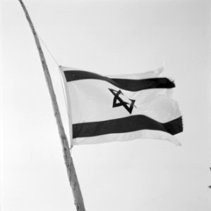 Wapperende Israelische vlag halfstok, Bestanddeelnr 255-4681