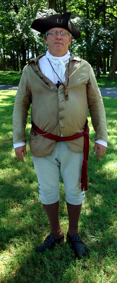 Washington Crossing NJ state Park volunteer wearing soldiers uniform