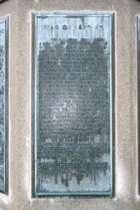 War Memorial, plaque 4 of 8, War of 1812-15, c. 1924 - Westford, Massachusetts - DSC09010