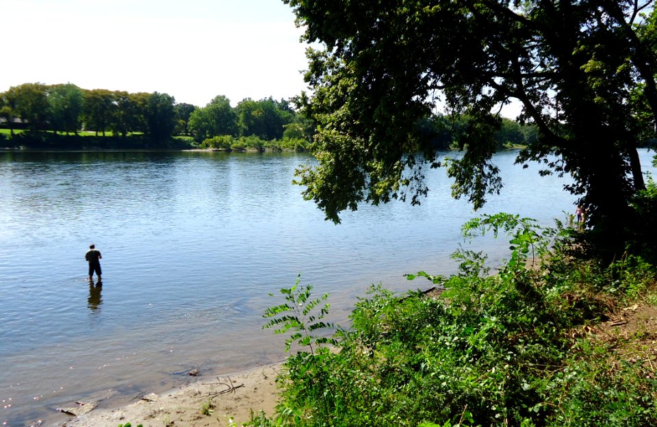 Washington Crossing NJ State Park man fishing in Delaware River