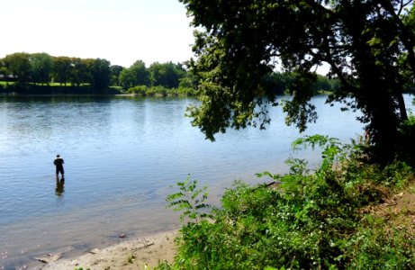 Washington Crossing NJ State Park man fishing in Delaware River
