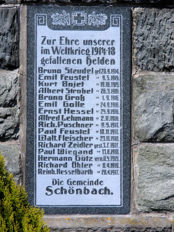 War memorial Schönbach, Greiz 2