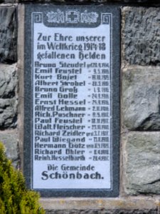 War memorial Schönbach, Greiz 2