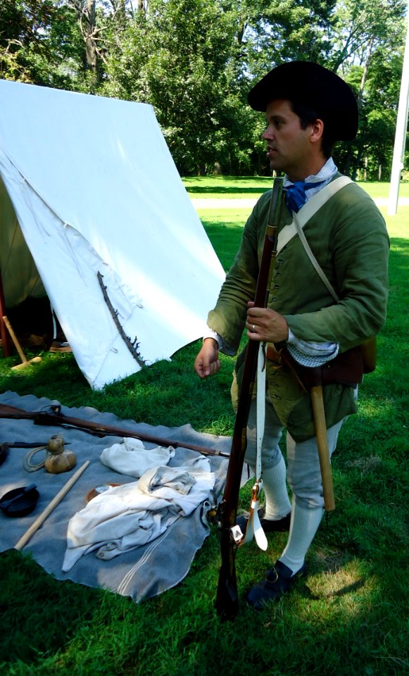 Washington Crossing NJ State Park volunteer demonstrating soldiery