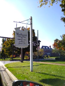 Washington College sign