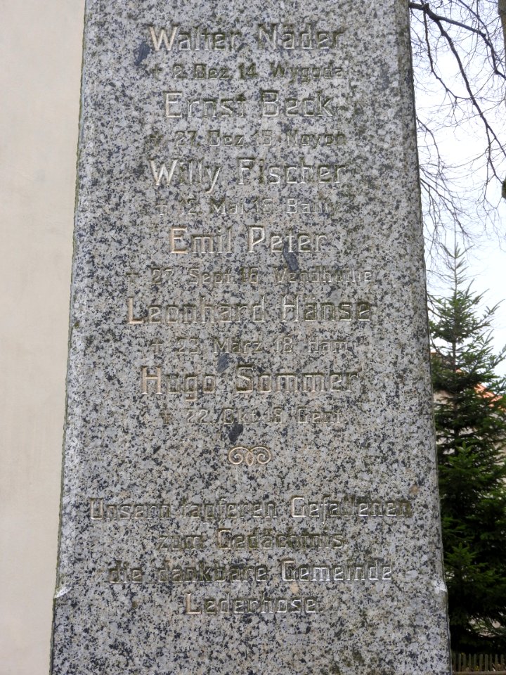 War memorial Lederhose, Thuringia 1