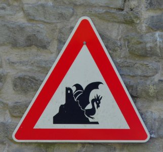Warnschild Drache