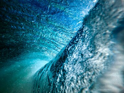 Waves blue liquid