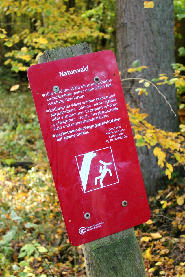 Warnschild Hasbruch