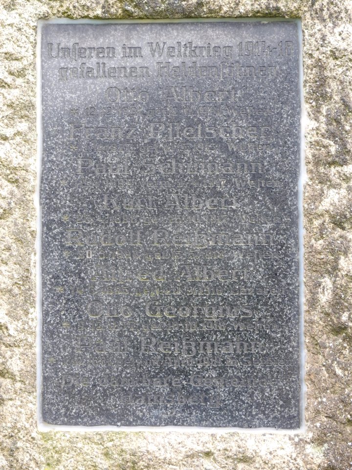 War memorial Hainsberg, Langenwetzendorf, Thuringia 2