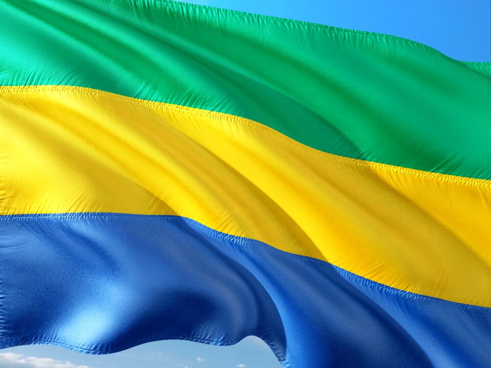 Flag gabon central africa