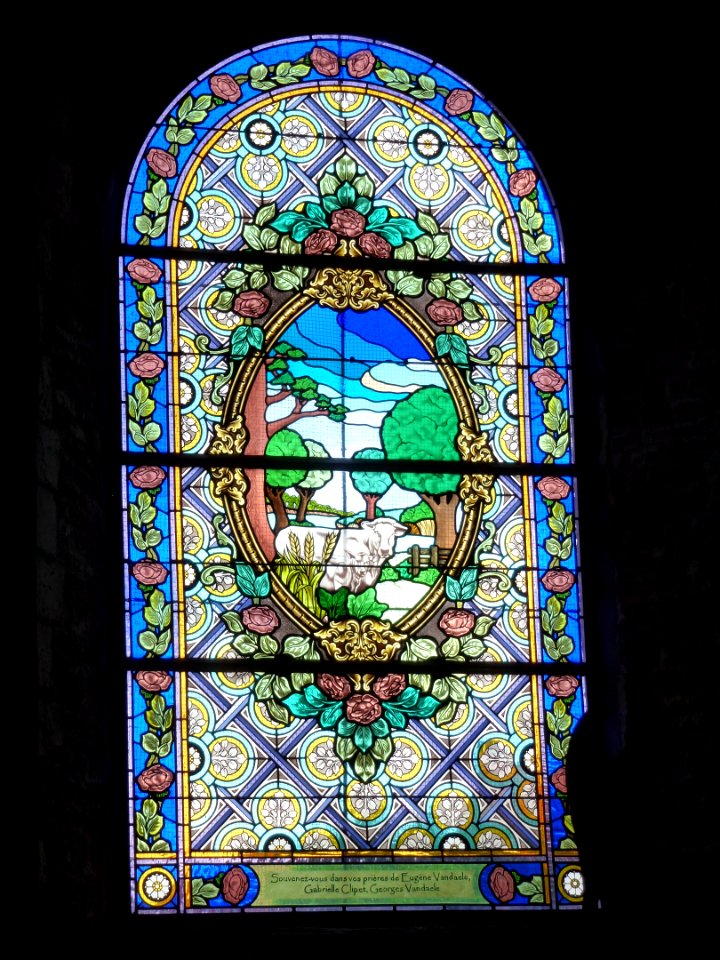 Vitrail boeufs, l'église Saint-Omer de Serques