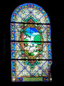 Vitrail boeufs, l'église Saint-Omer de Serques