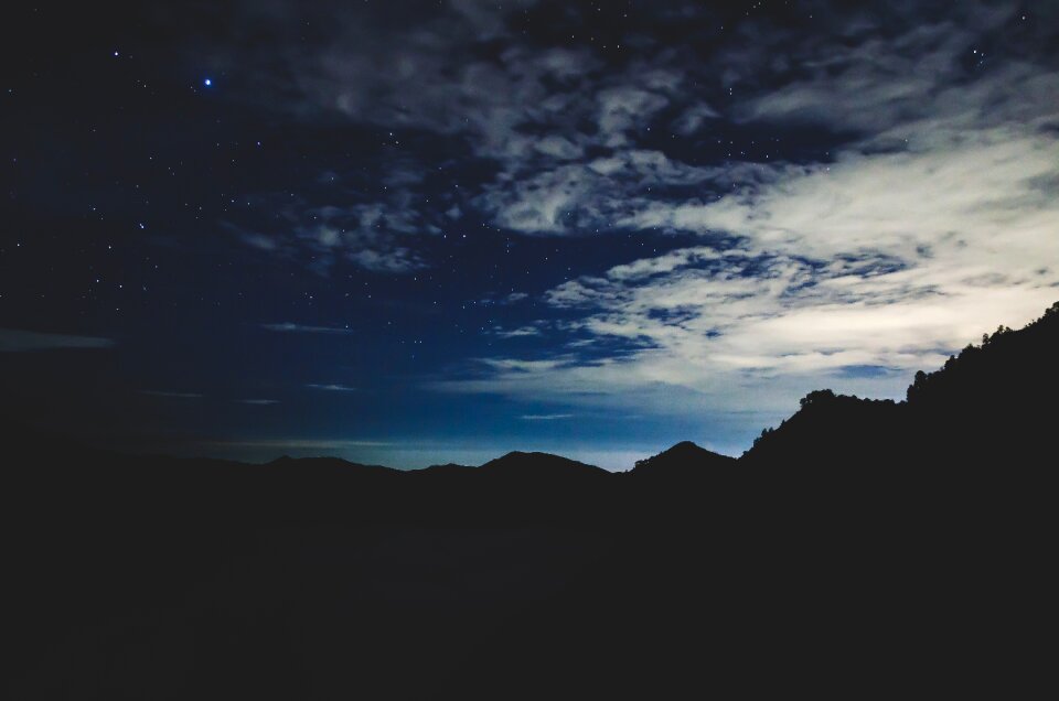 Silhouette dark clouds
