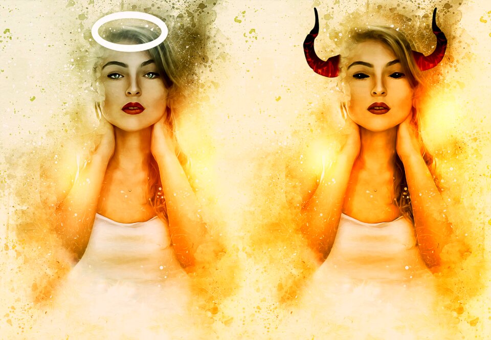 Angel devil good satan