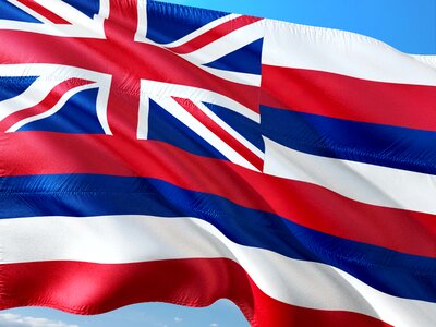 Flag hawaii island chain in the pacific ocean