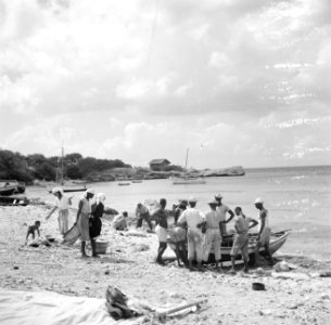 Vissers aan de Sint Michielsbaai aan de Zuidkust van Curaçao, Bestanddeelnr 252-7508