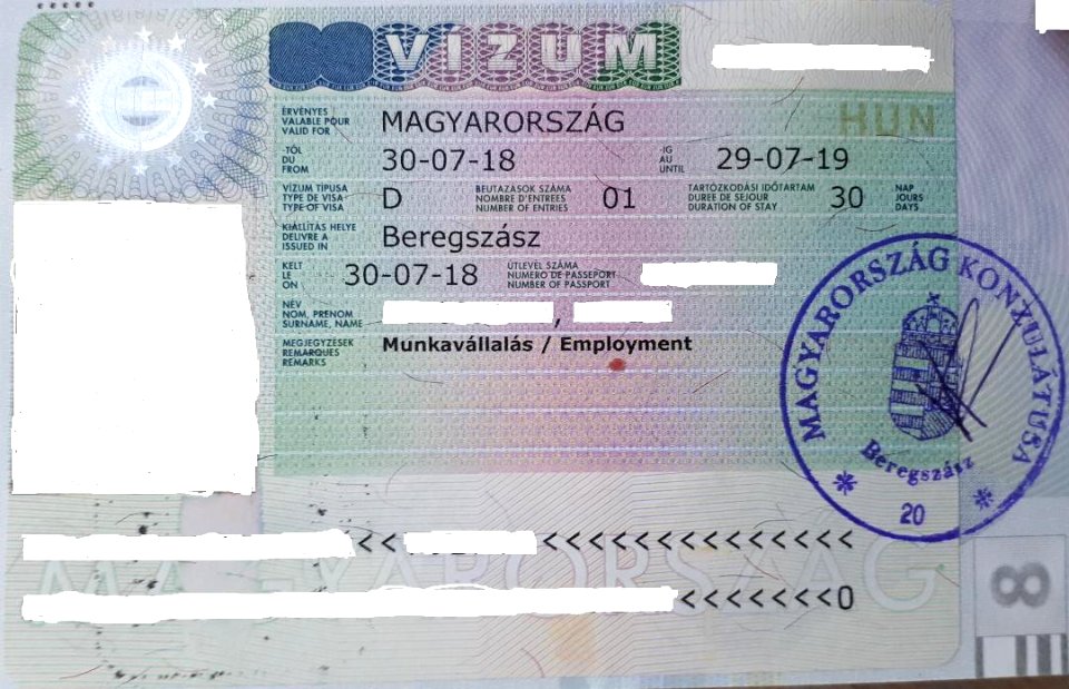 Visa Hungary 001 2018