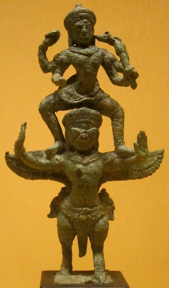 Vishnu on Garuda from Cambodia, Angkor Wat style, 12th century, bronze, HAA