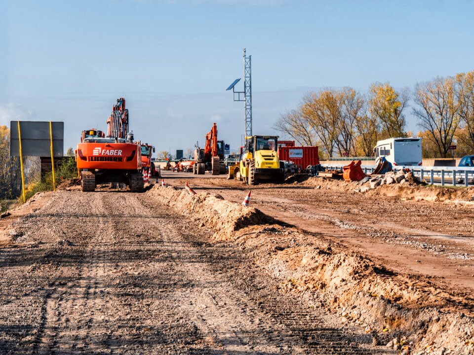 Construction work highway construction site jam