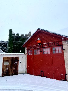 Visbys gamla brandstation på vintern