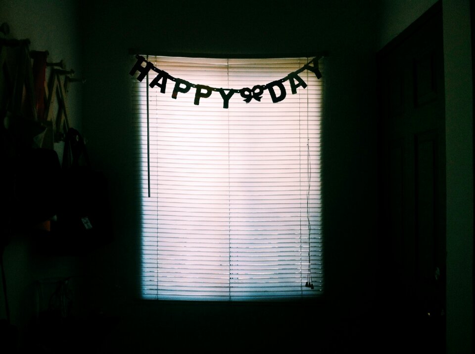 Light black window black room