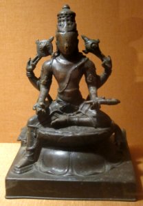 Vishnu in position of royal ease, India, Tamil Nadu, Pallava dynasty, 8th-9th century CE, bronze, HAA photo