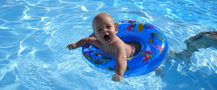 Dug-out pool wet swimmer photo