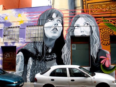 Vitoria - Canton de Santa Ana, mural 'Cubiertos de cielo y estrellas' 1