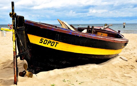 Beached black yellow