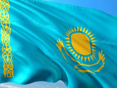 Flag kazakhstan central asia