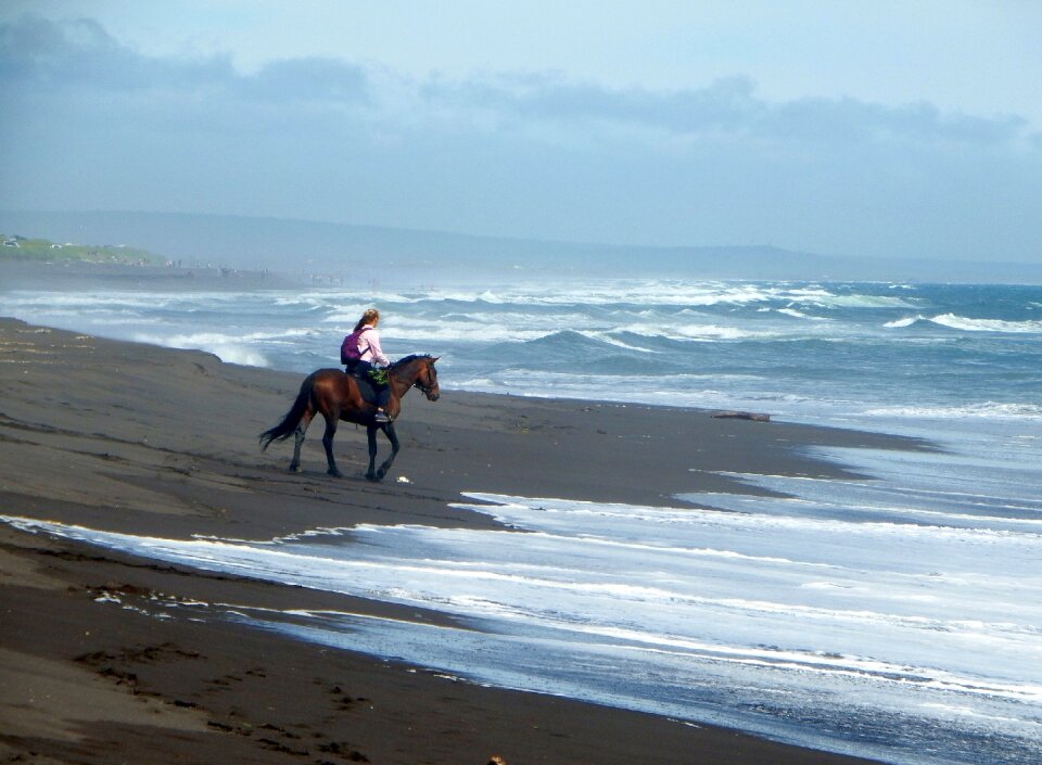 Wave surf horsewoman